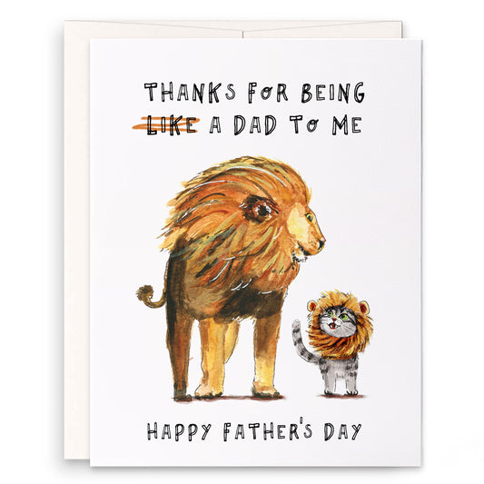 Lion Stepdad Fathers Day Card From Stepkid  Greeting & Note Cards