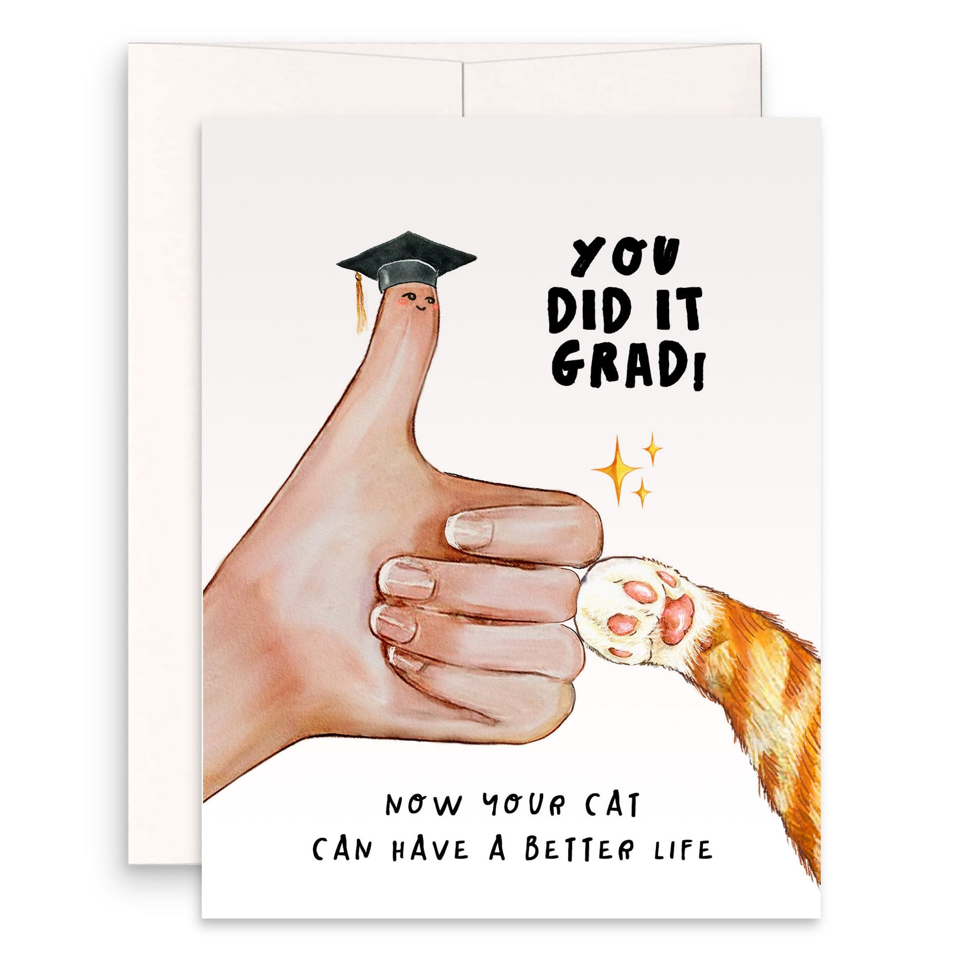 Thumb Up Cat Funny Graduation Card For Class Of 2024 - Orange Cat Graduation Cards For Cats Thumb Up Cat Funny Graduation Card For Class Of 2024 - Orange Cat Graduation Cards For Cats