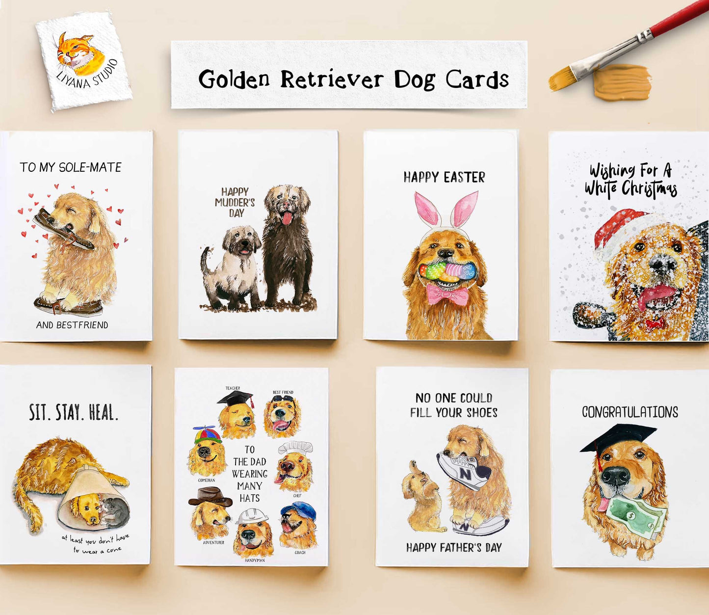 Another Year Hits Dog Funny Birthday Card For Her - Champagne Bottle Open Shiba Inu Dog Lover Gifts For Brother - Liyana Studio Handmade