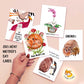 Red Fox Mom And Baby Happy Mothers Day Card - Carnation Flower Mother's Day Card - First Mother's Day Card From Kid - Liyana Studio Handmade