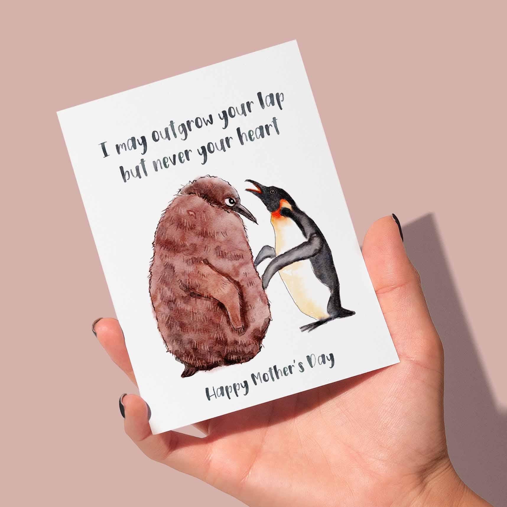 Adult Kid Funny Mother's Day Card From Son - Penguin Pesto Happy Mother's Day Card - Grandma Mothers Day Gift From Grandson Granddaughter