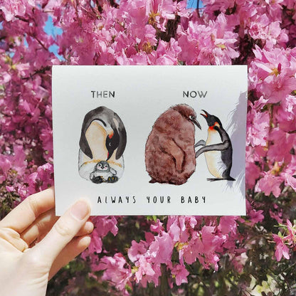 Adult Kid Funny Mother's Day Card From Son - Penguin Pesto Happy Mother's Day Card - Grandma Mothers Day Gift From Grandson Granddaughter