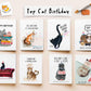 Text Message Cat Funny Birthday Card – Tabby Cat Holding Phone Funny Birthday Gift - Liyana Studio Handmade Greeting