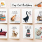 Martini Cat Funny Birthday Card - Just A Tini Bit Older - Funny 30th 40th Birthday Gifts For Women - Liyana Studio Handmade Greeting