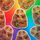 Bear Hug Progress LGBTQ Sticker - Rainbow Teddy Bear Pride Sticker - Funny Waterproof Stickers For Pride Gifts - Liyana Studio