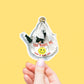 Grocery Bag Tuxedo Cat Sticker - You Make Me Smile Positive Sticker For Cat Lovers - Kindness Vinyl Sticker Waterproof - Liyana Studio