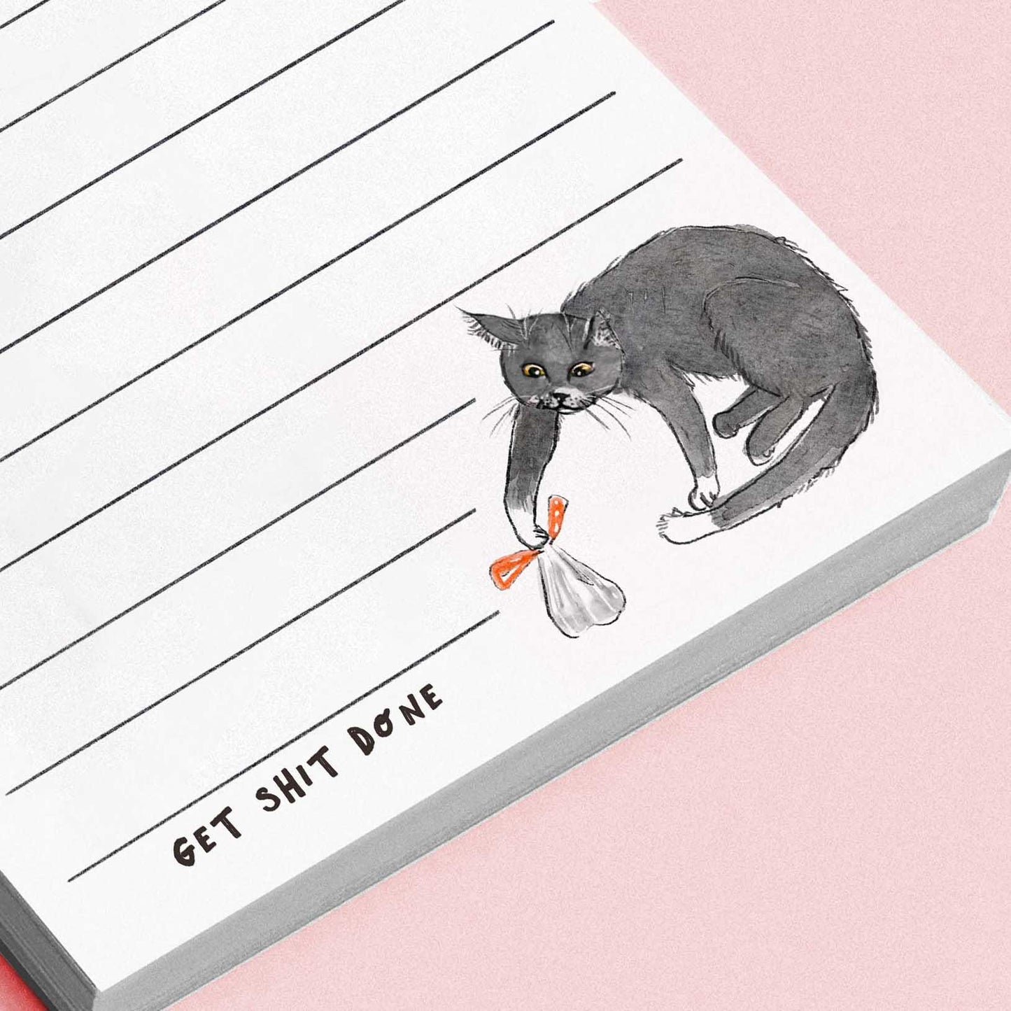 Cat Shit To Dos Notepad - Funny To do List Note Pad - Cute Memo Pad Stationery Gift For Cat Lover - Handmade By Liyana Studio Greetings