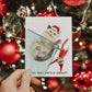 Cat vs Elf Christmas Card Funny – Nice Until Proven Naughty Holiday Card for Cat Lovers – Stocking Stuffer - Handmade Greeting Liyana Studio