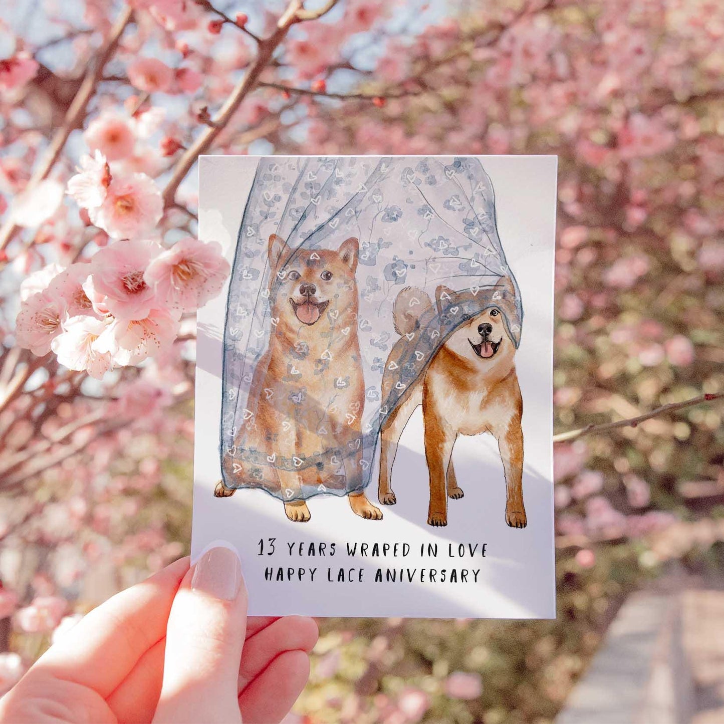 13 Years Lace Anniversary Card For Husband Wife - Funny 13th Anniversary Cards For Him