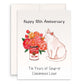 10 Years Tin Anniversary Card For Husband - Flower In Tin Can Traditional Anniversary Gift for Wife - Funny 10th Anniversary Cards For Him