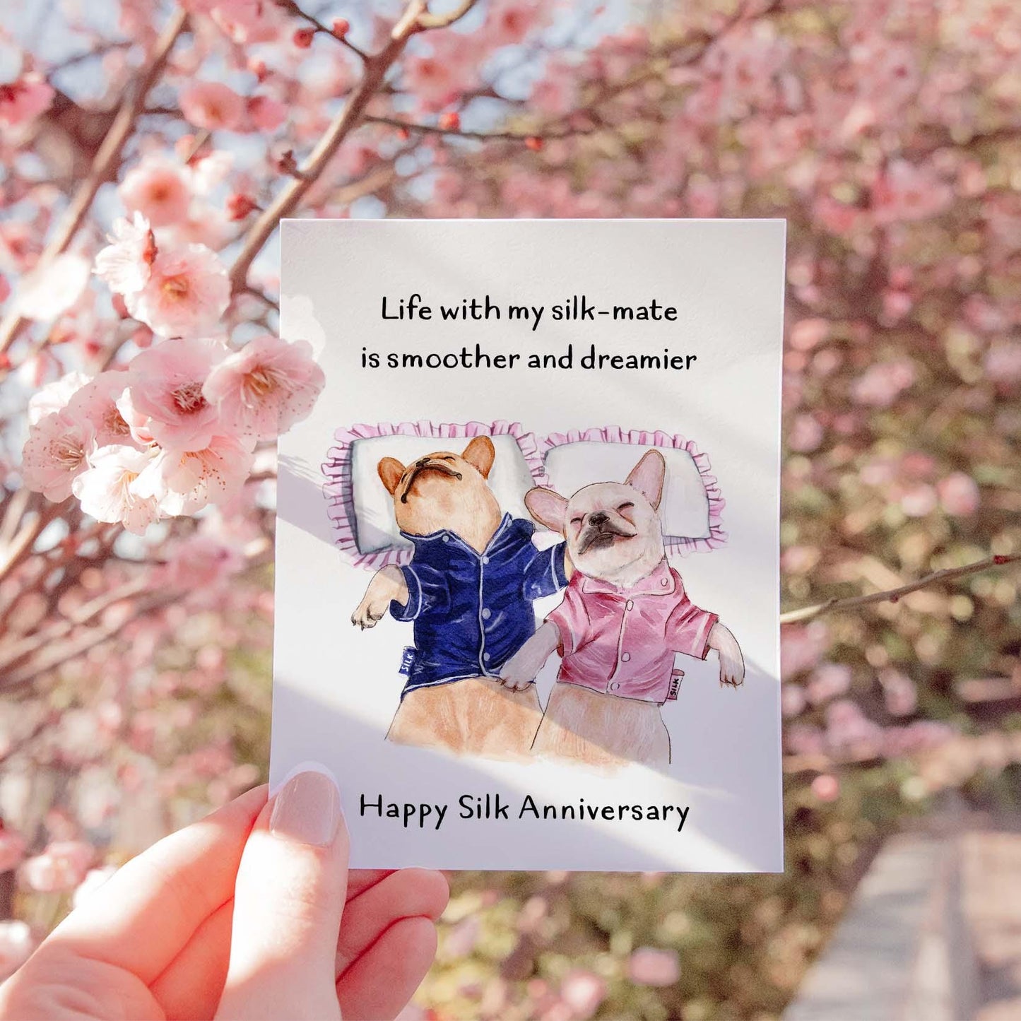 Silk Robe 12th Anniversary Card For Husband Wife - Silk Anniversary Gift For Him - - Dog Love Card Funny Anniversary Card For Boyfriend