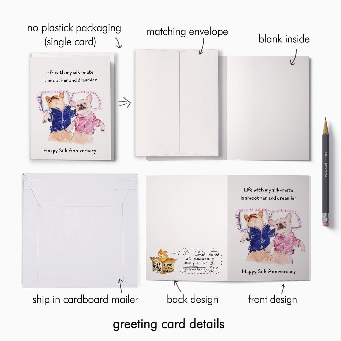 Silk Robe 12th Anniversary Card For Husband Wife - Silk Anniversary Gift For Him - - Dog Love Card Funny Anniversary Card For Boyfriend