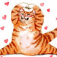 Scrungy Cat Valentines Day Card Funny – I Love You Orange Cat Gift- Funny Anniversary Gift for Husband - Liyana Studio Handmade