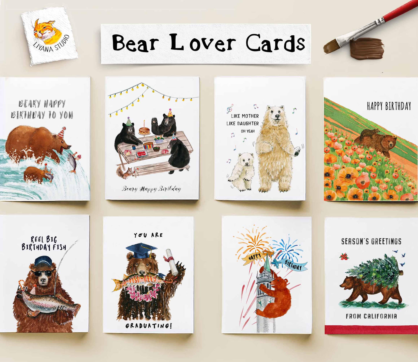 Fight A Bear Funny Valentines Day Card – Best Friend Birthday Card - Funny Anniversary Gift for Husband Wife - Liyana Studio Handmade