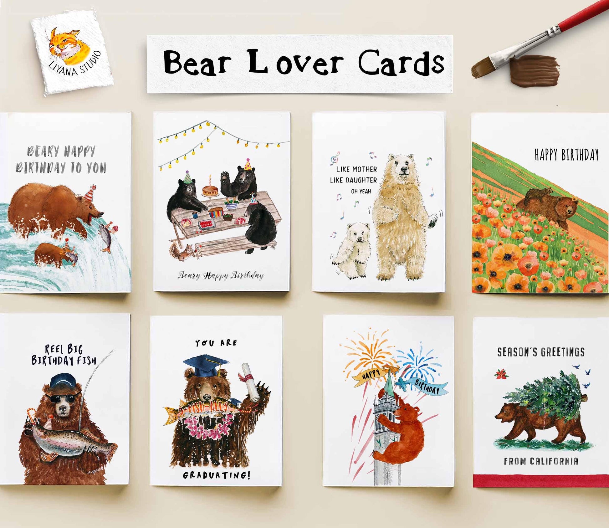 Fight A Bear Funny Valentines Day Card – Best Friend Birthday Card - Funny Anniversary Gift for Husband Wife - Liyana Studio Handmade