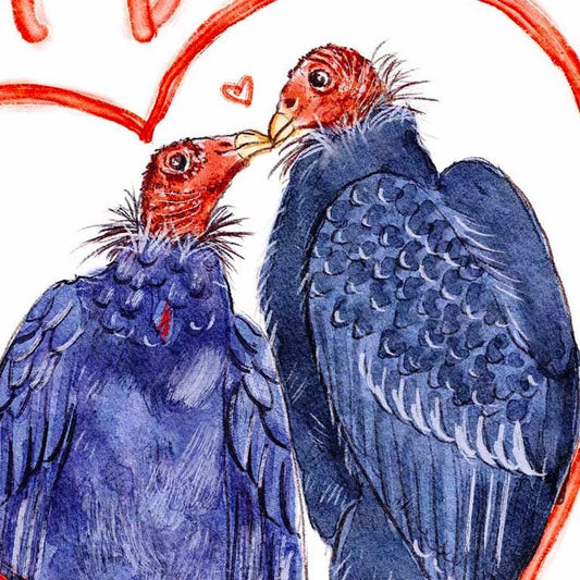 Vulture Funny Valentines Day Card – Till Death Do Us Part Love Card for Husband Wife – Goth Anniversary Card - Liyana Studio Handmade