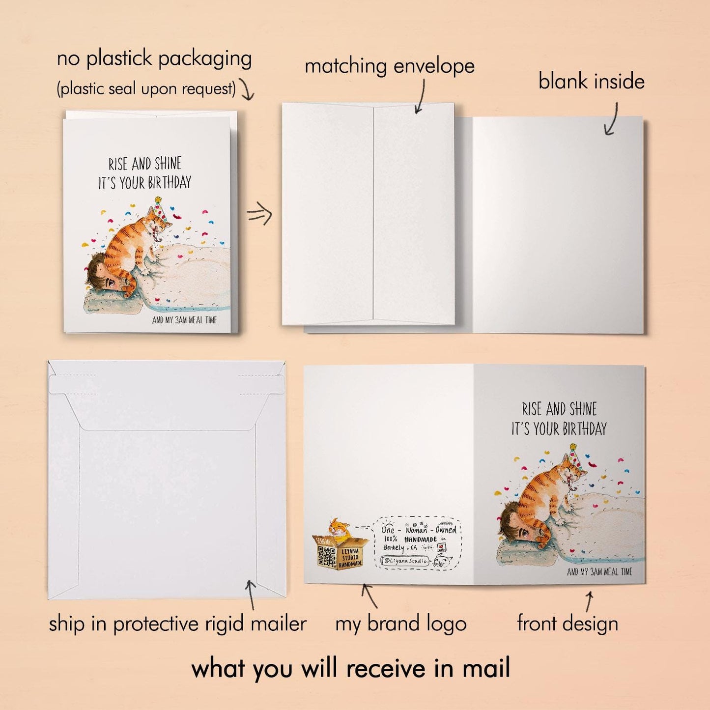 Bad Hare Watercolor Bunny Easter Cards For Kids - Hair Puns Funny Easter Card - Liyana Studio Handmade Greeting Card