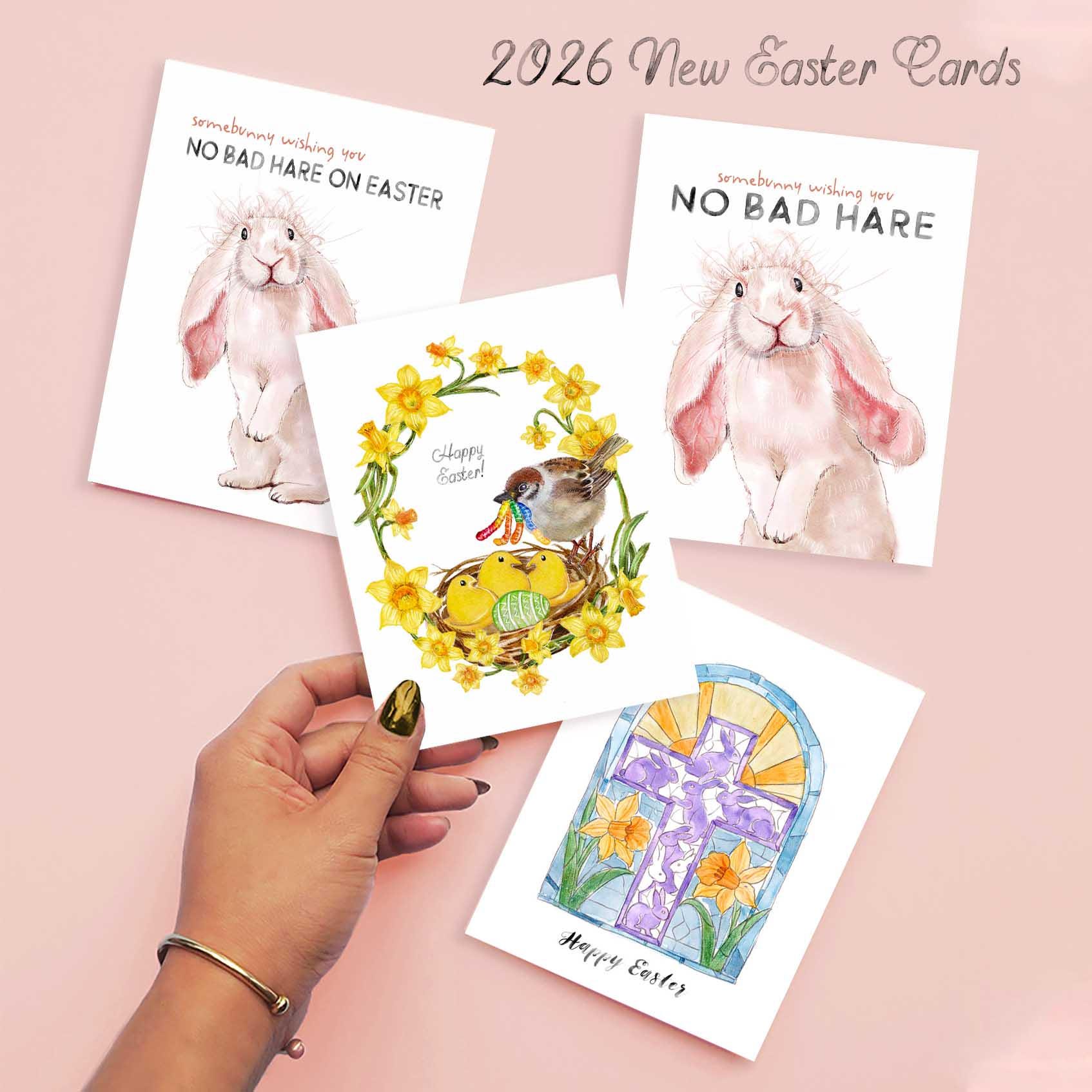 Bird Funny Easter Cards For Kids - Gummy Worm Candy Easter Card - Liyana Studio Handmade Greeting Card