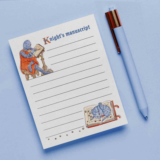 Knight's Manuscript medieval Notepad - Funny To do List Note Pad - Cute Memo Pad Stationery Gifts - Handmade By Liyana Studio