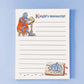 Knight's Manuscript medieval Notepad - Funny To do List Note Pad - Cute Memo Pad Stationery Gifts - Handmade By Liyana Studio