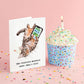 Text Message Cat Funny Birthday Card – Tabby Cat Holding Phone Funny Birthday Gift - Liyana Studio Handmade Greeting