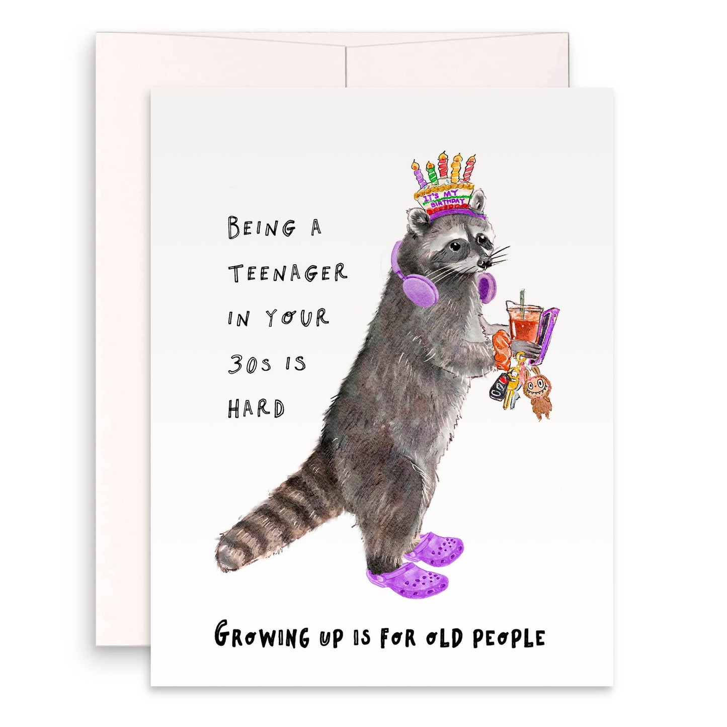 Martini Cat Funny Birthday Card - Just A Tini Bit Older - Funny 30th 40th Birthday Gifts For Women - Liyana Studio Handmade Greeting
