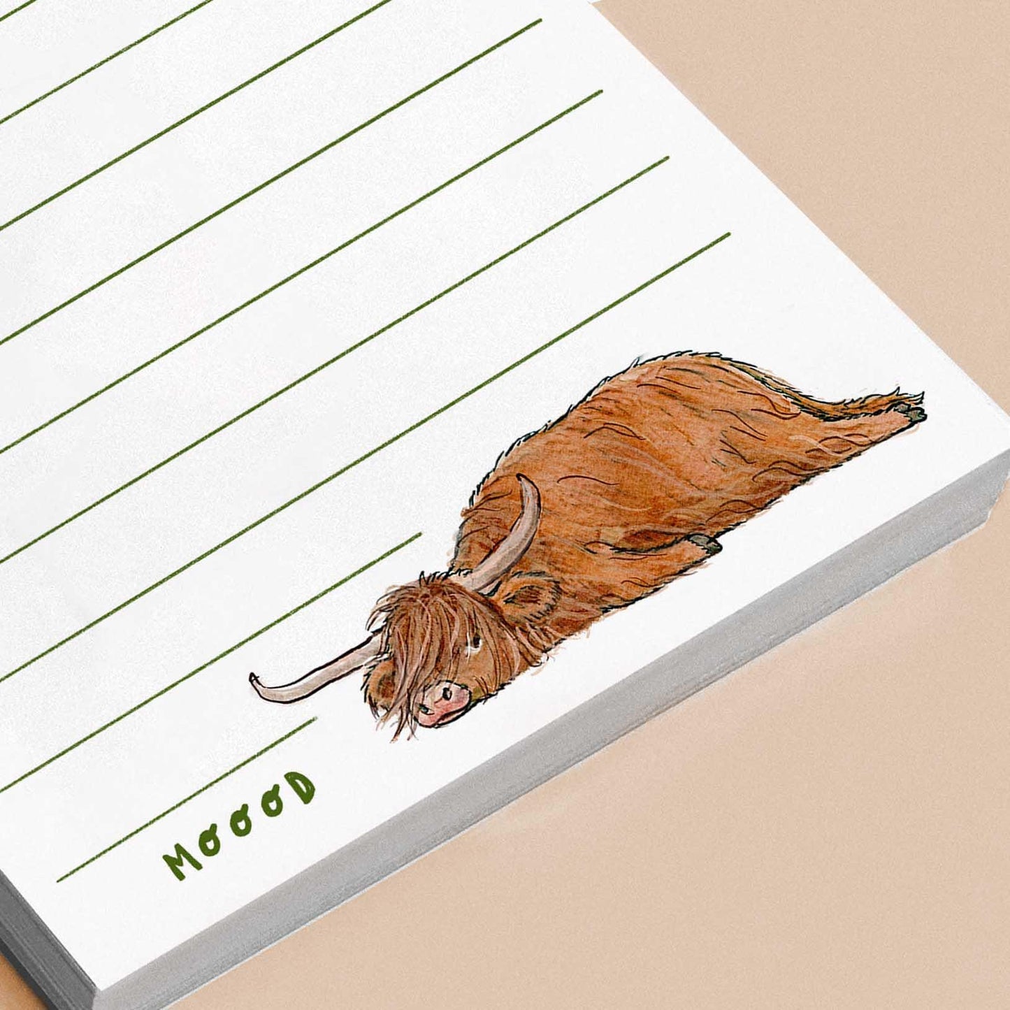 Daily Bull Sheet Notepad - Highland Cow Funny To do List Note Pad - Farm Animal Memo Pad Stationery Gifts- Handmade By Liyana Studio