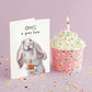 Gray Hare Funny Birthday Card - Bunny 30th 40th Birthday Gift - Liyana Studio Handmade Greeting Cards
