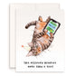 Text Message Cat Funny Birthday Card – Tabby Cat Holding Phone Funny Birthday Gift - Liyana Studio Handmade Greeting
