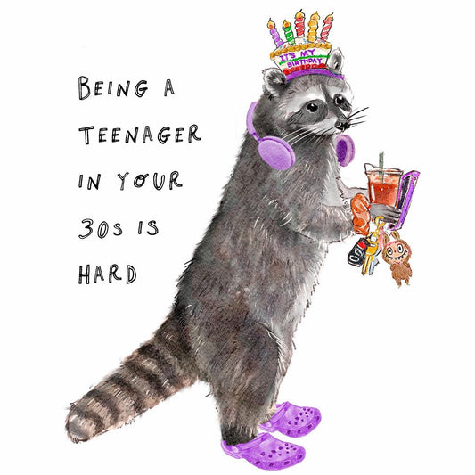 Martini Cat Funny Birthday Card - Just A Tini Bit Older - Funny 30th 40th Birthday Gifts For Women - Liyana Studio Handmade Greeting