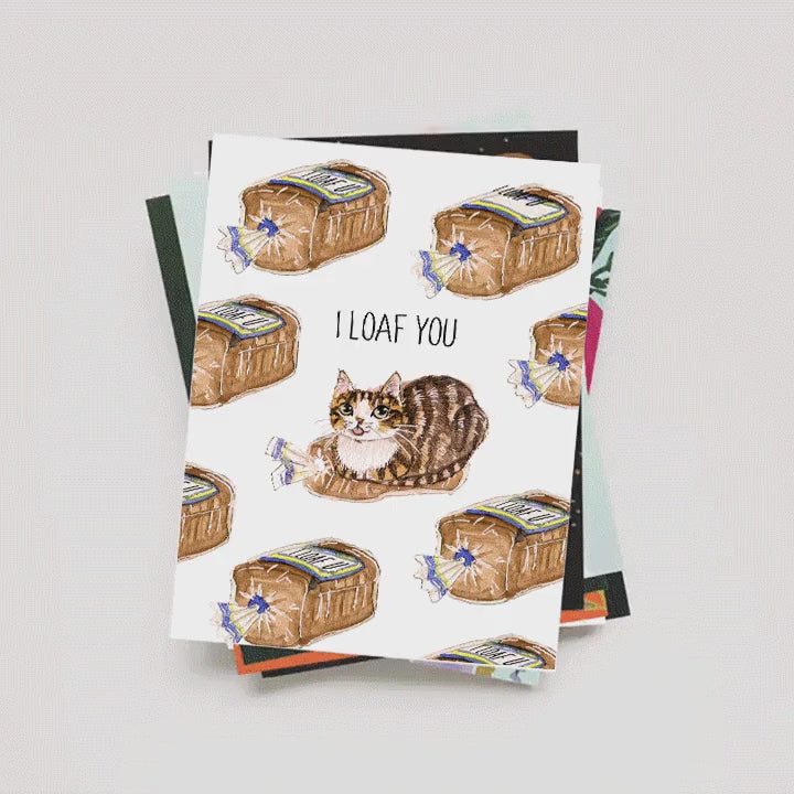 Cat Turkey Leg Happy Thanksgiving Cards Funny - Tabby Orange Cat Holiday Card For Cat Lover Gift - Handmade By Liyana Studio Greetings