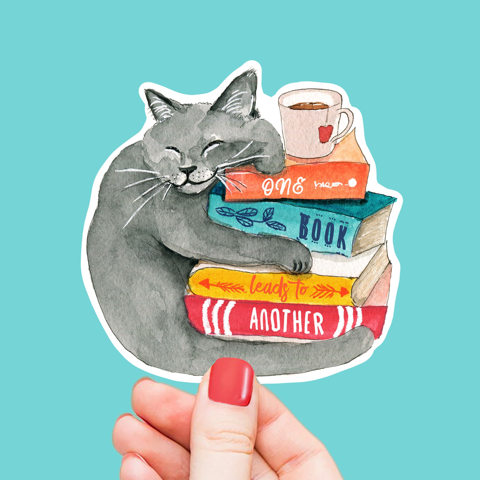 Book Lover Cat - Liyana Studio Decorative Stickers