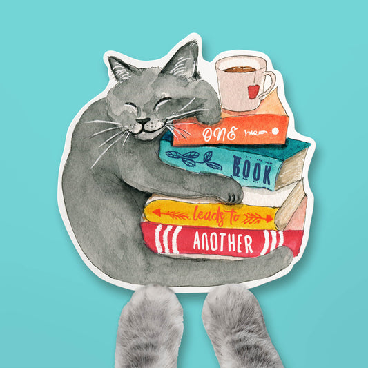 Book Lover Cat - Liyana Studio Decorative Stickers