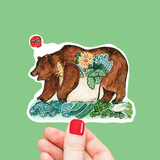 Farmers Market Bear - Liyana Studio Decorative Stickers