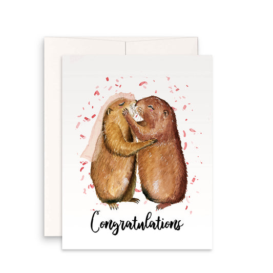 Prairie Dog Couple - Funny Wedding Card