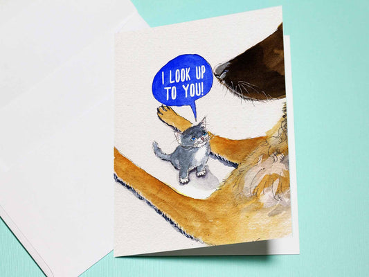 Love You Dad From Cat, Happy Fathers Day Card For Dad, Dog Dad Birthday Card, Step Dad Step Fathers Day, Cat Dad Card Adopted Child Love Dad