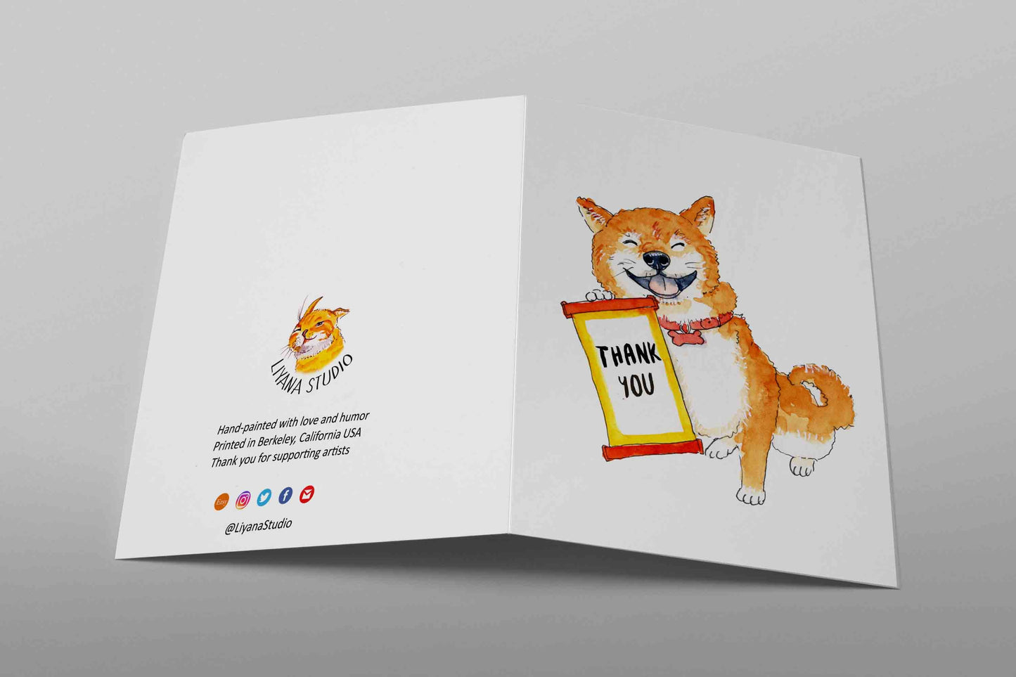 Shiba Inu Funny Thank You Cards Set - Doge Meme Cards Funny