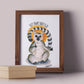 Let That Shit Go, Meditation Lemur Zen Art Print Funny Wall Decor