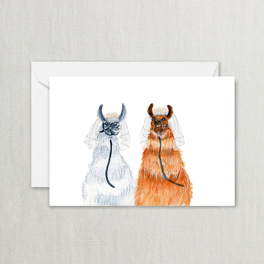 Gay Llamas Lesbian Wedding Card Funny