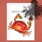 Funny Crab Santa Claws Christmas Card, Funny Holidays Card, Mistletoe Christmas Card, Christmas Humor, Funny Xmas Card Christmas Party Drink
