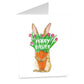 Carrot Flower Bunny Easter Card Pack - Funny Easter Cards For Kids - Watercolor Spring Greeting Card Set For Friends