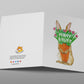 Carrot Flower Bunny Easter Card Pack - Funny Easter Cards For Kids - Watercolor Spring Greeting Card Set For Friends
