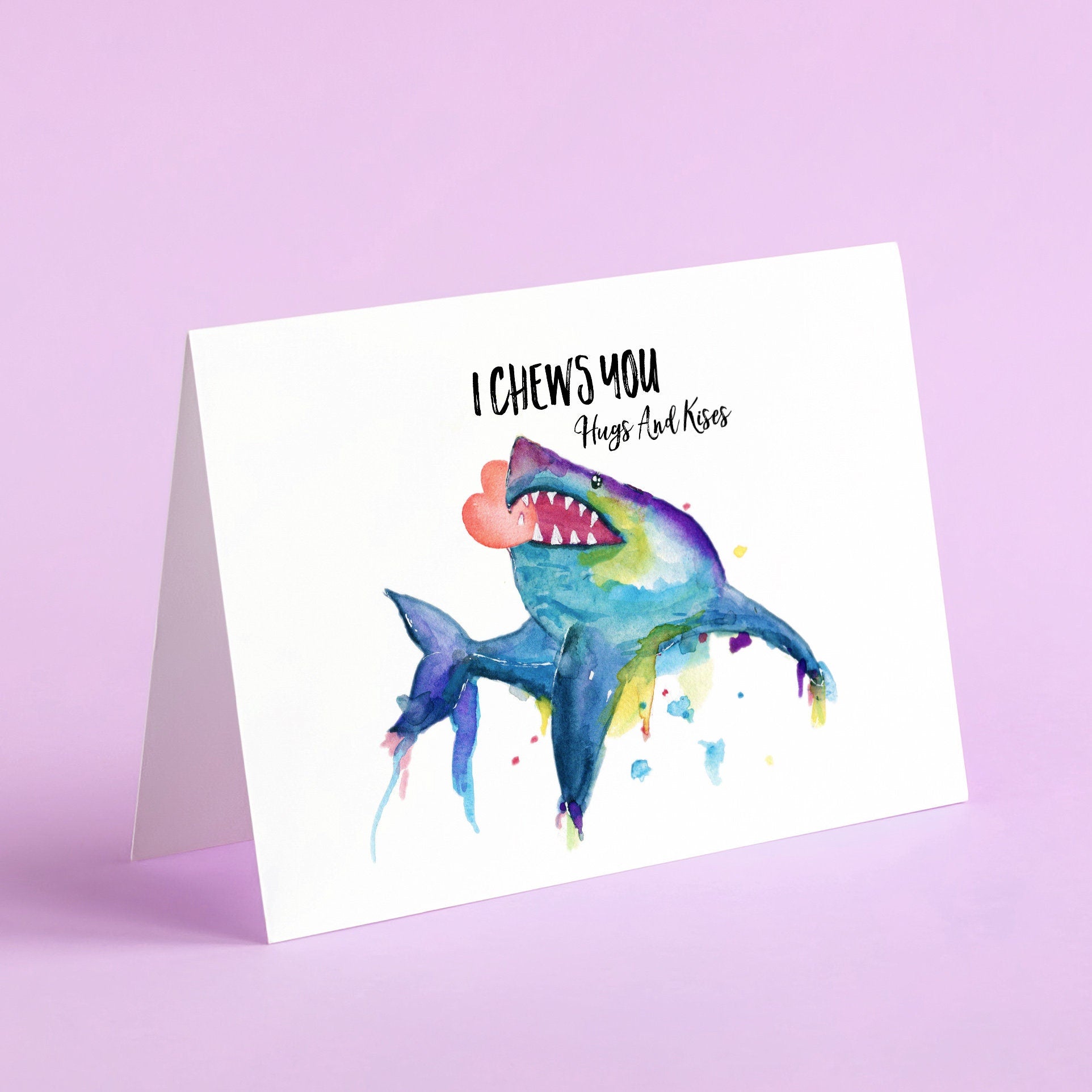 I Chews You Shark Love Card For Boyfriend, Funny Shark Valentines Card For Him, I Choose You Funny Love Card For Husband, Boyfriend Card