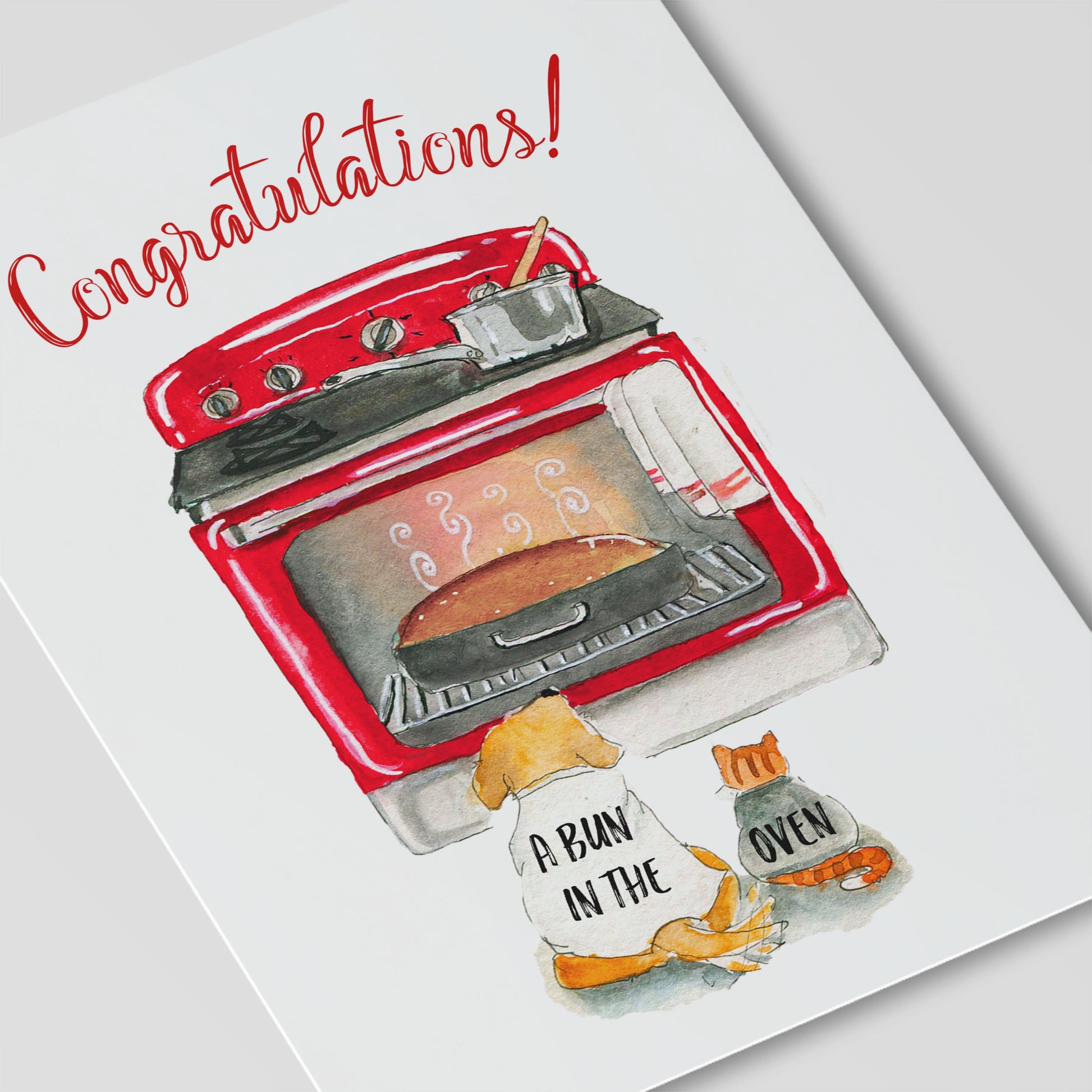 Congratulations Pregnancy Card Funny - Bun In the Oven Baby Shower Cards