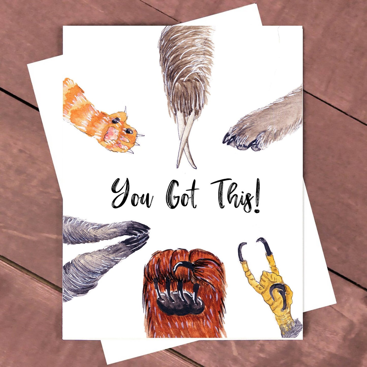 You Got This Encouragement Card For Her, Animals Paws Fist Bump High Five Motivation Cards For Friends, Funny New Job Card For Him, New Job