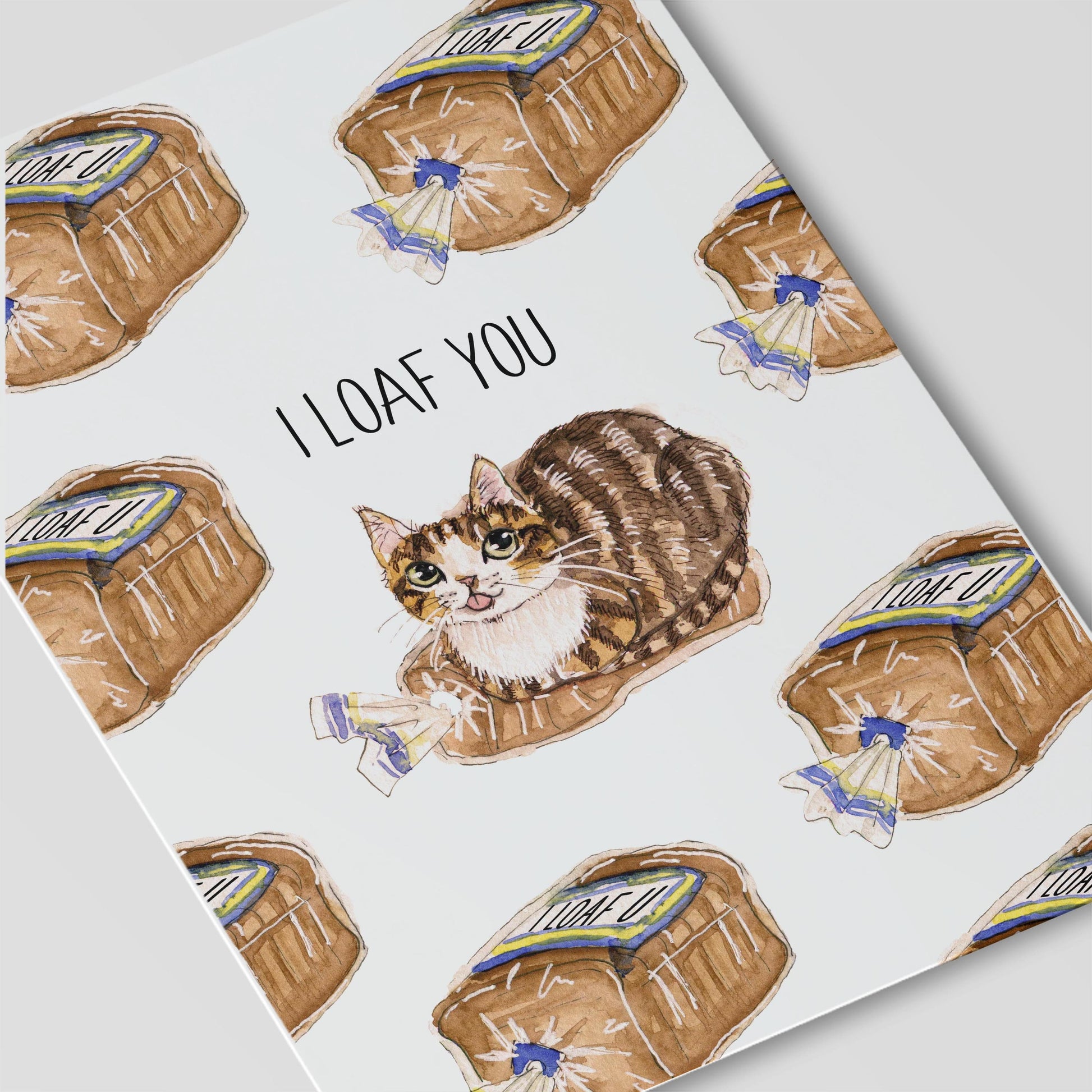 I Loaf You Cat Love Husband Anniversary Card - Cat Valentines Card For Boyfriend