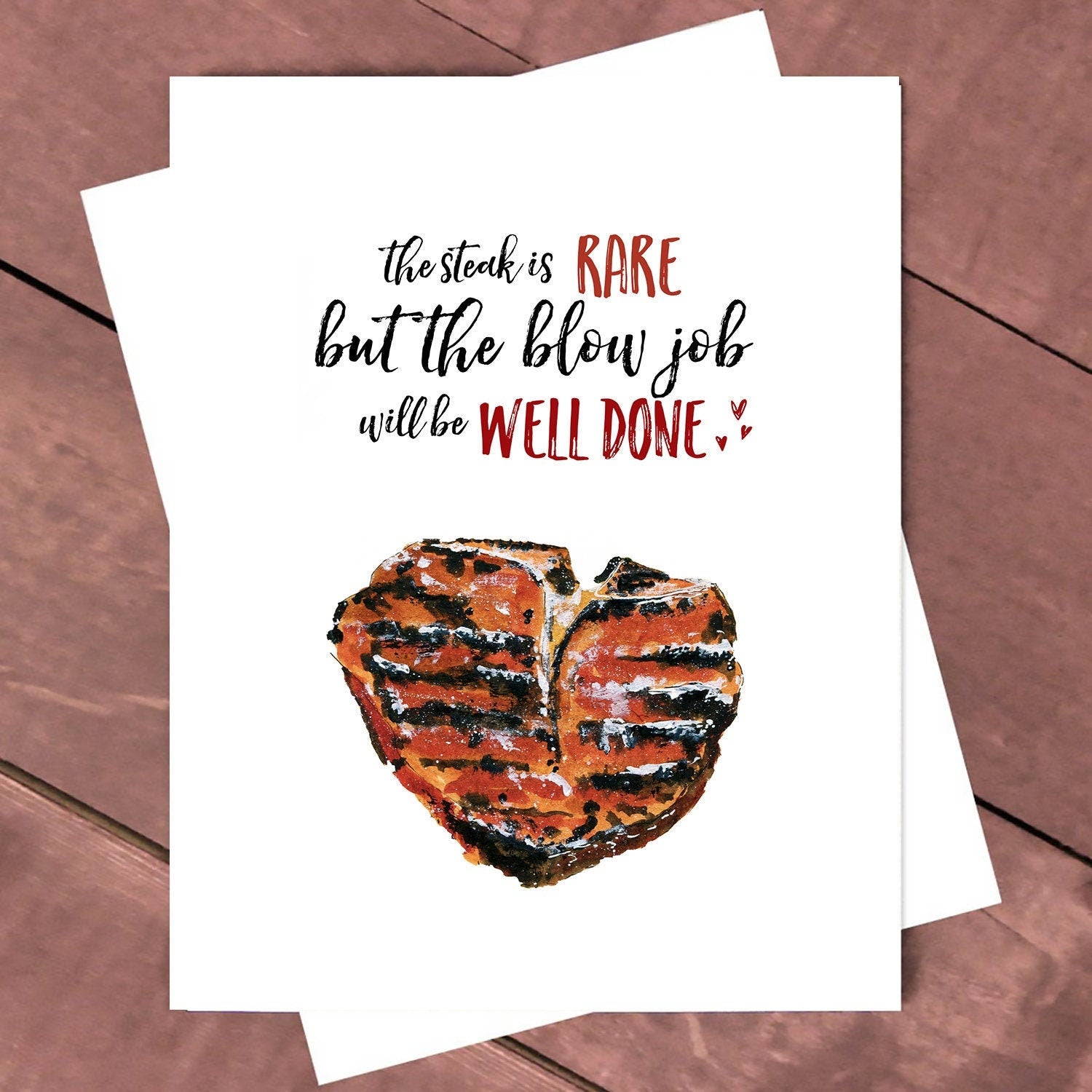 Steak and Blowjob Love Day Card For Boyfriend, Funny Steak Love Card For Him, Funny Love Card For Husband, Naughty Valentines Card