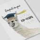 Diploma Llama High School Graduation Cards Funny - College Graduation Gift For Him - Congratulations Card For Daughter
