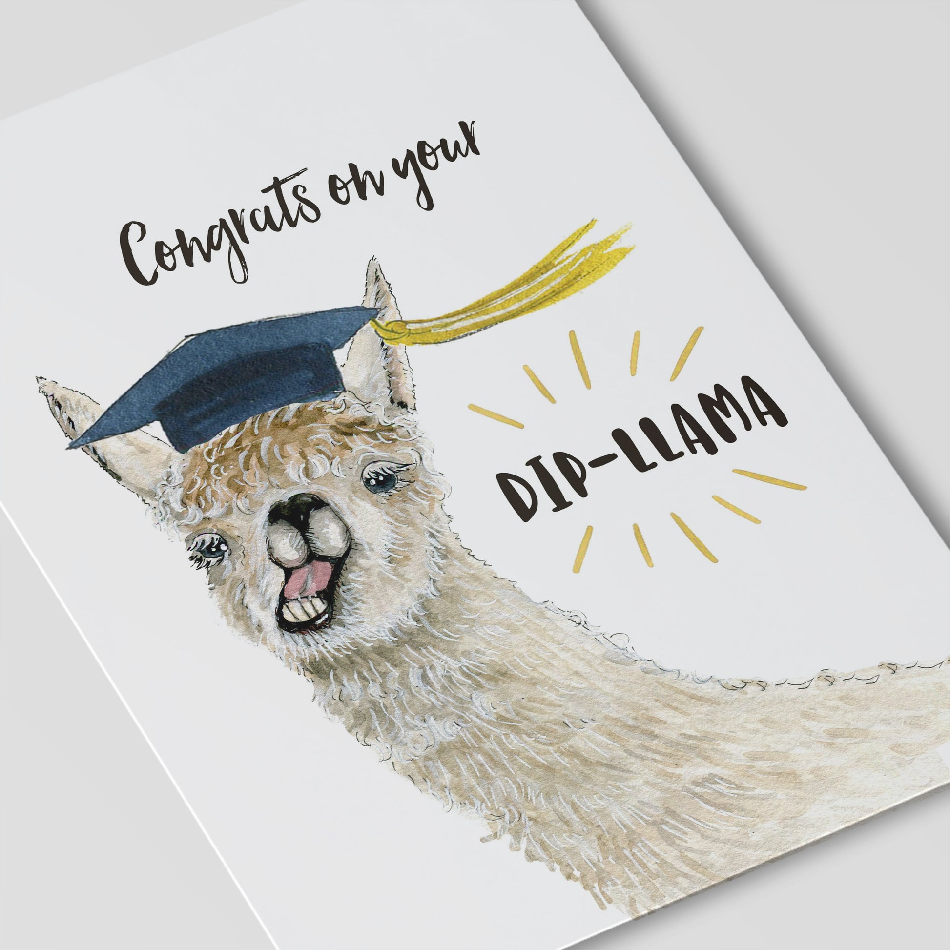 Diploma Llama High School Graduation Cards Funny - College Graduation Gift For Him - Congratulations Card For Daughter