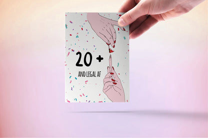 Funny Weed 21st Birthday Card - 21 And Legal AF